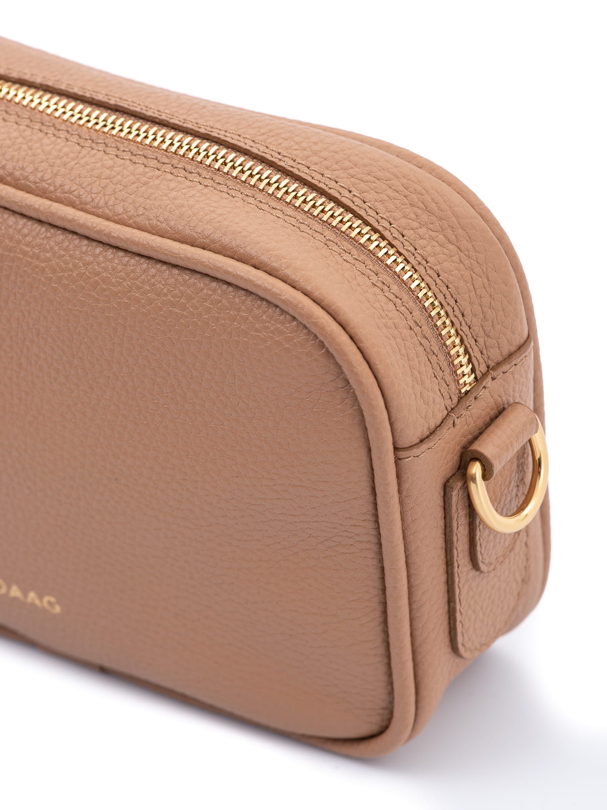 BETTY beżowa latte mała skórzana torebka damska listonoszka