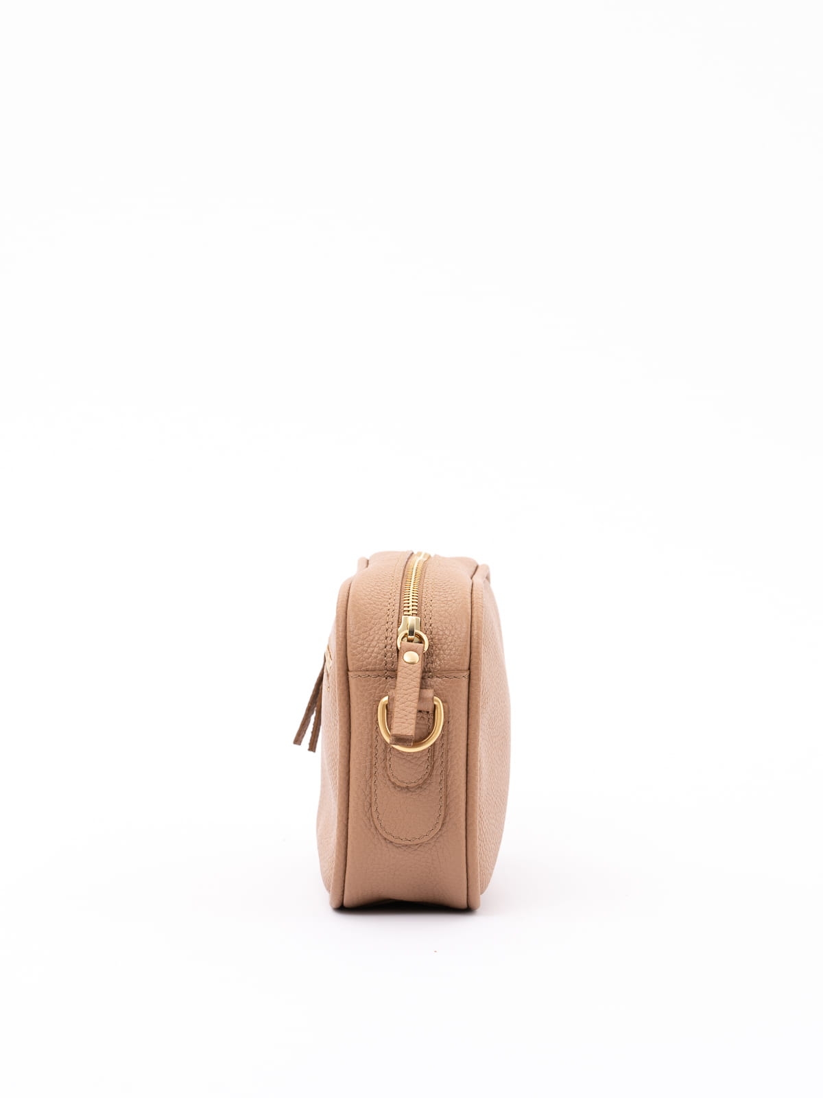 BETTY beżowa latte mała skórzana torebka damska listonoszka