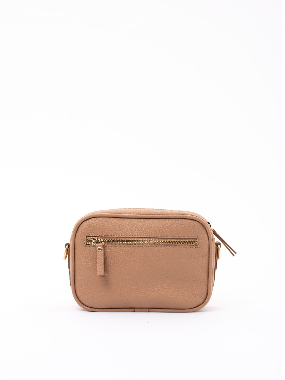 BETTY beżowa latte mała skórzana torebka damska listonoszka