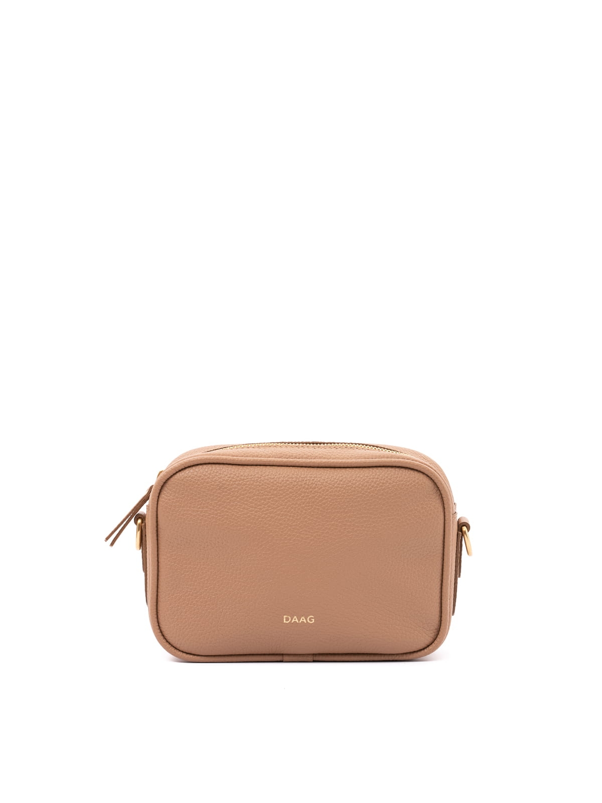 BETTY beżowa latte mała skórzana torebka damska listonoszka