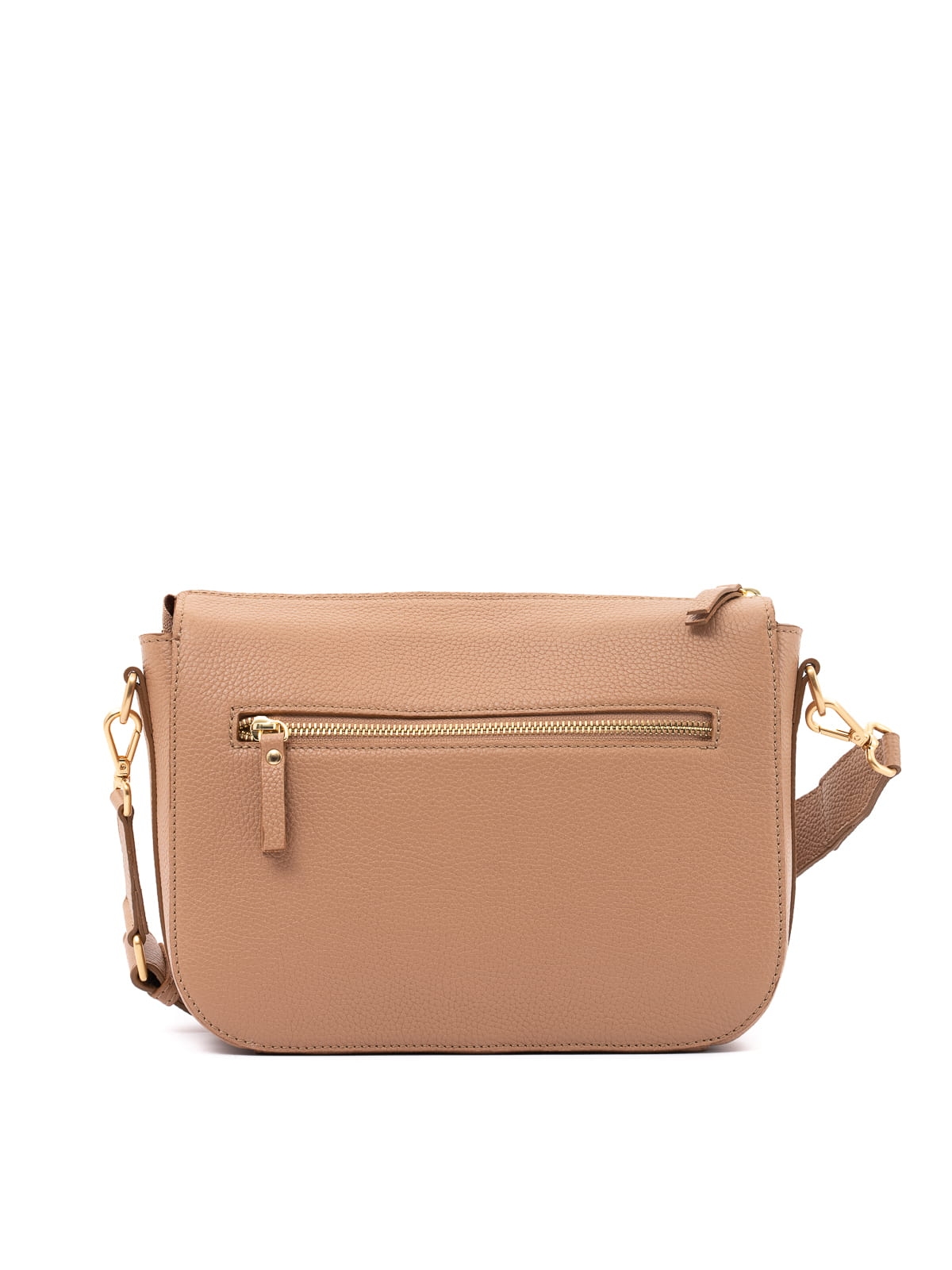 MARLOTTE beżowa latte duża skórzana torebka damska listonoszka torba na ramię