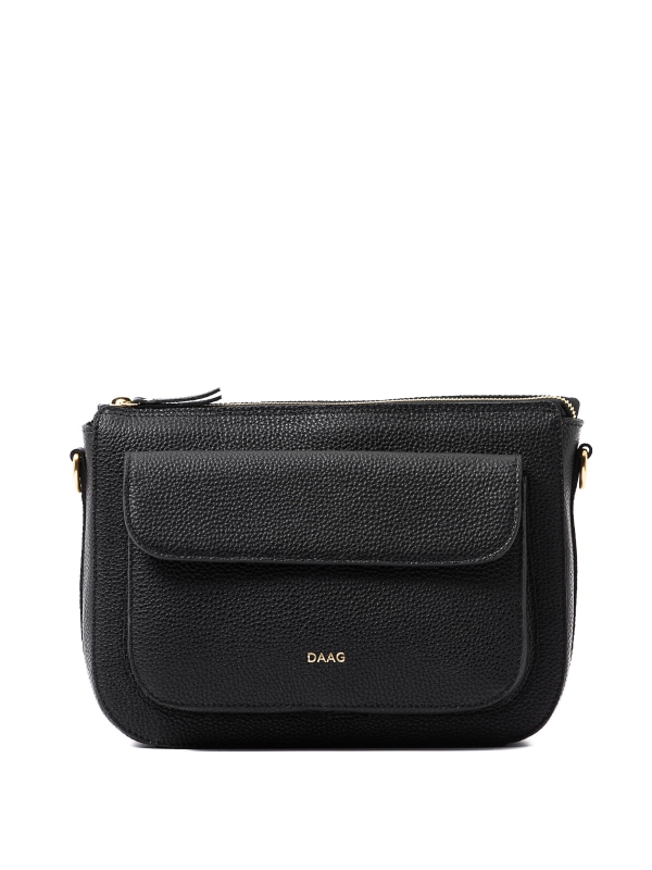 MARLOTTE czarna duża skórzana torebka damska listonoszka torba na ramię