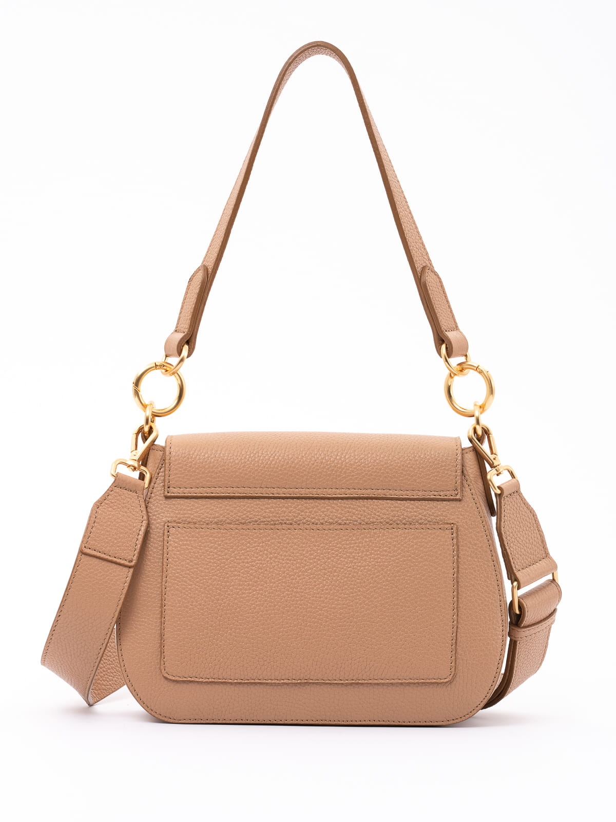 OLIVIA beżowa latte duża skórzana torebka damska listonoszka torba na ramię