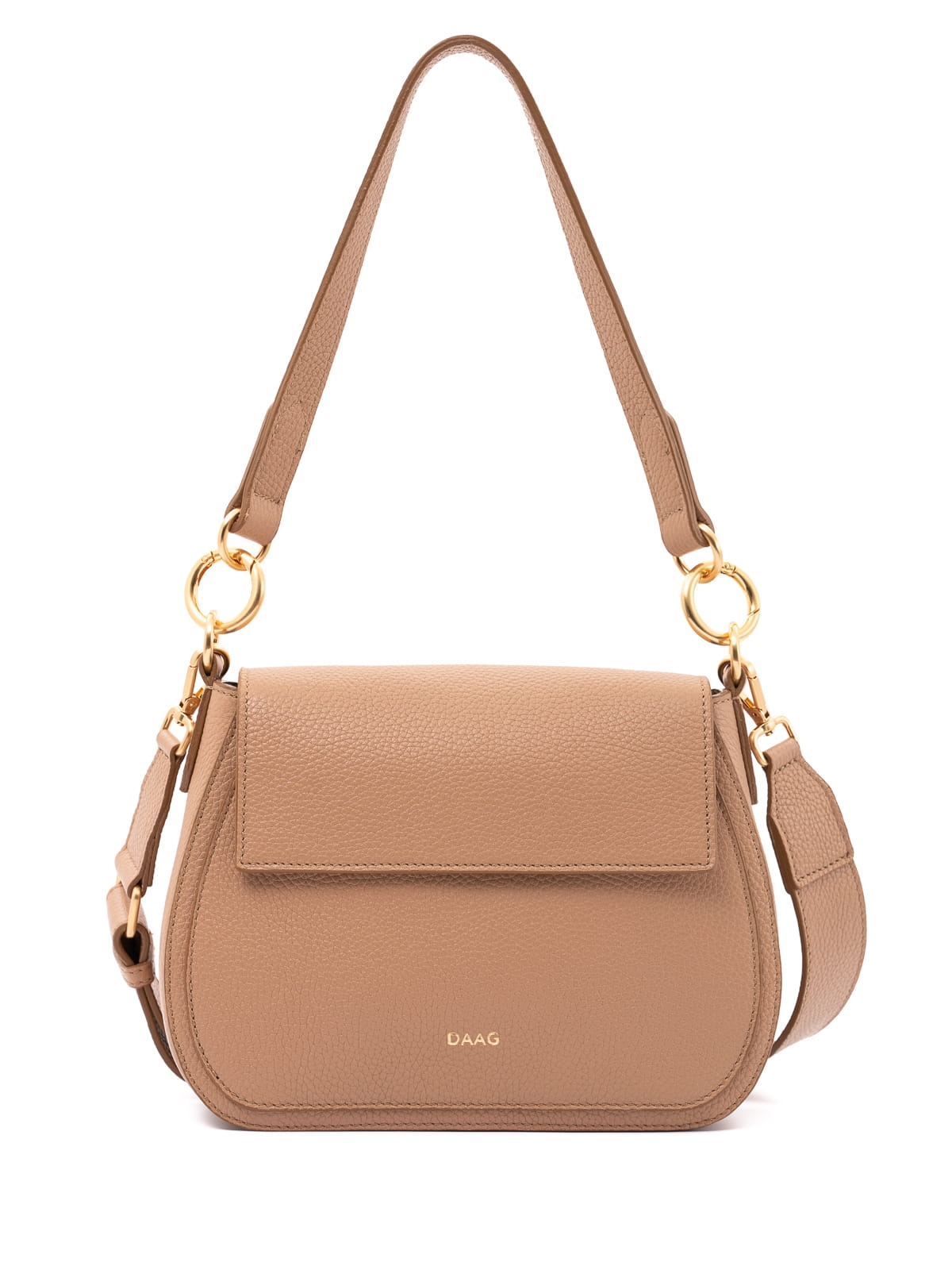 OLIVIA beżowa latte duża skórzana torebka damska listonoszka torba na ramię