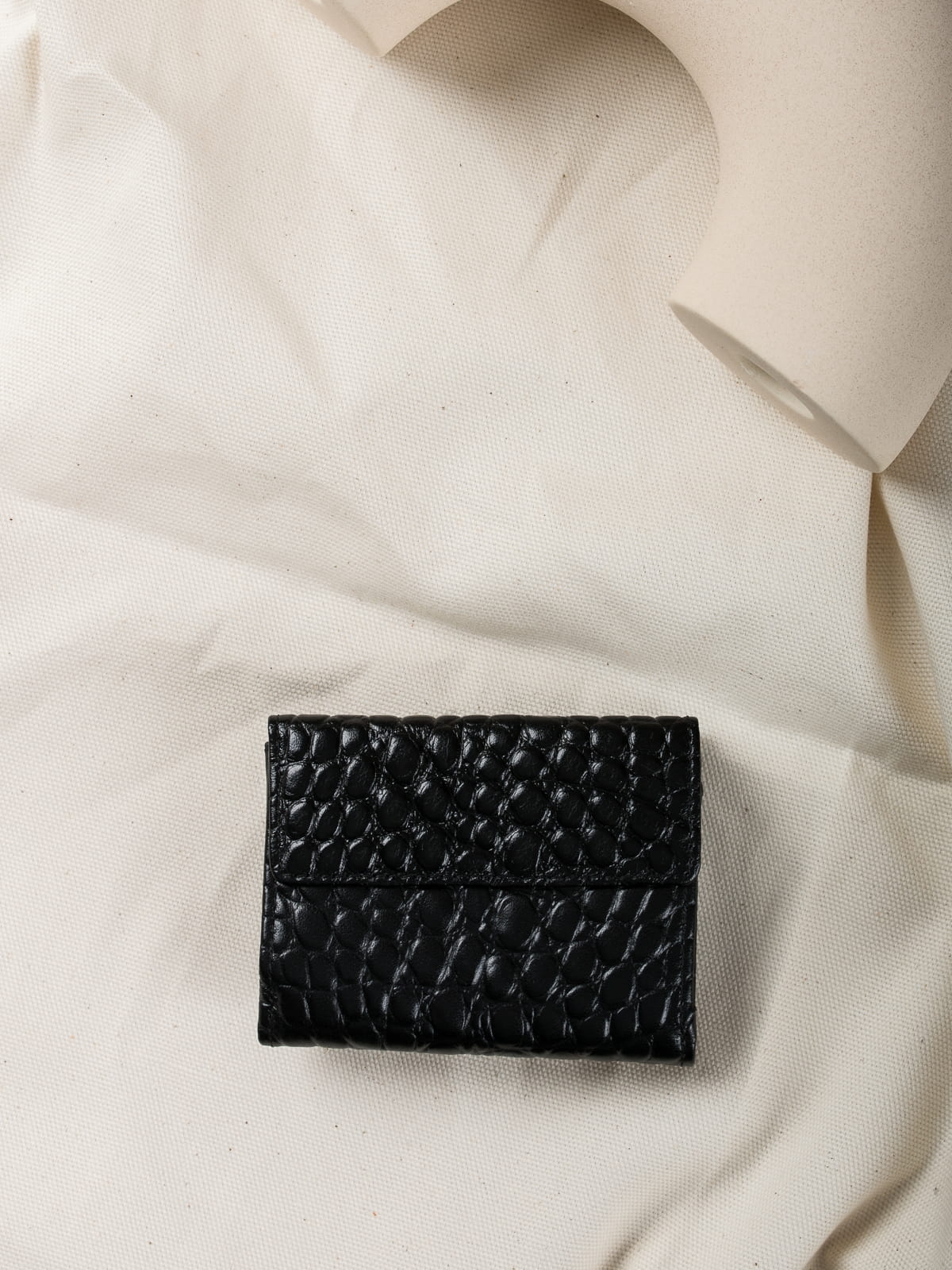 ROSE czarny portfel damski skórzany