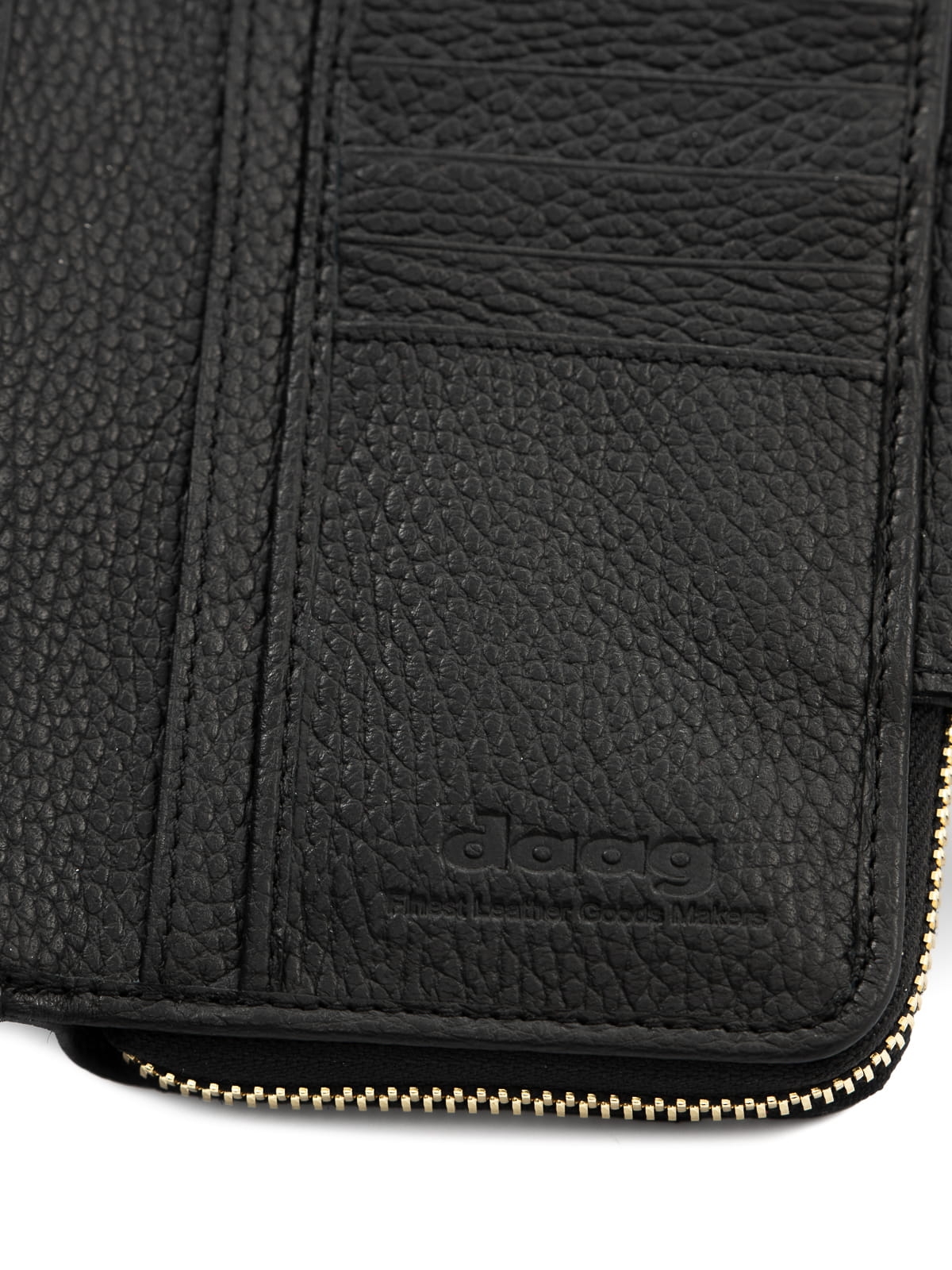 KATIE czarny skórzany portfel damski groszek