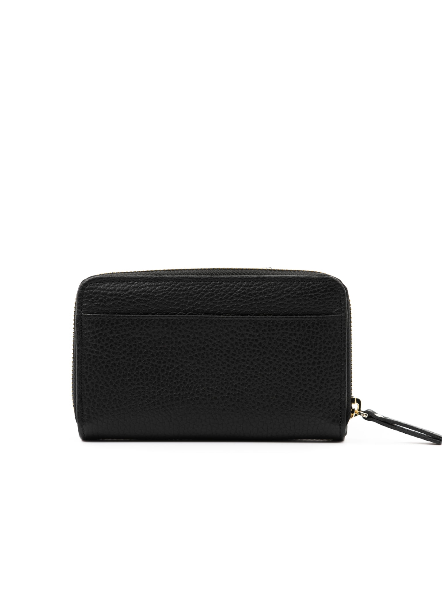 KATIE czarny skórzany portfel damski groszek