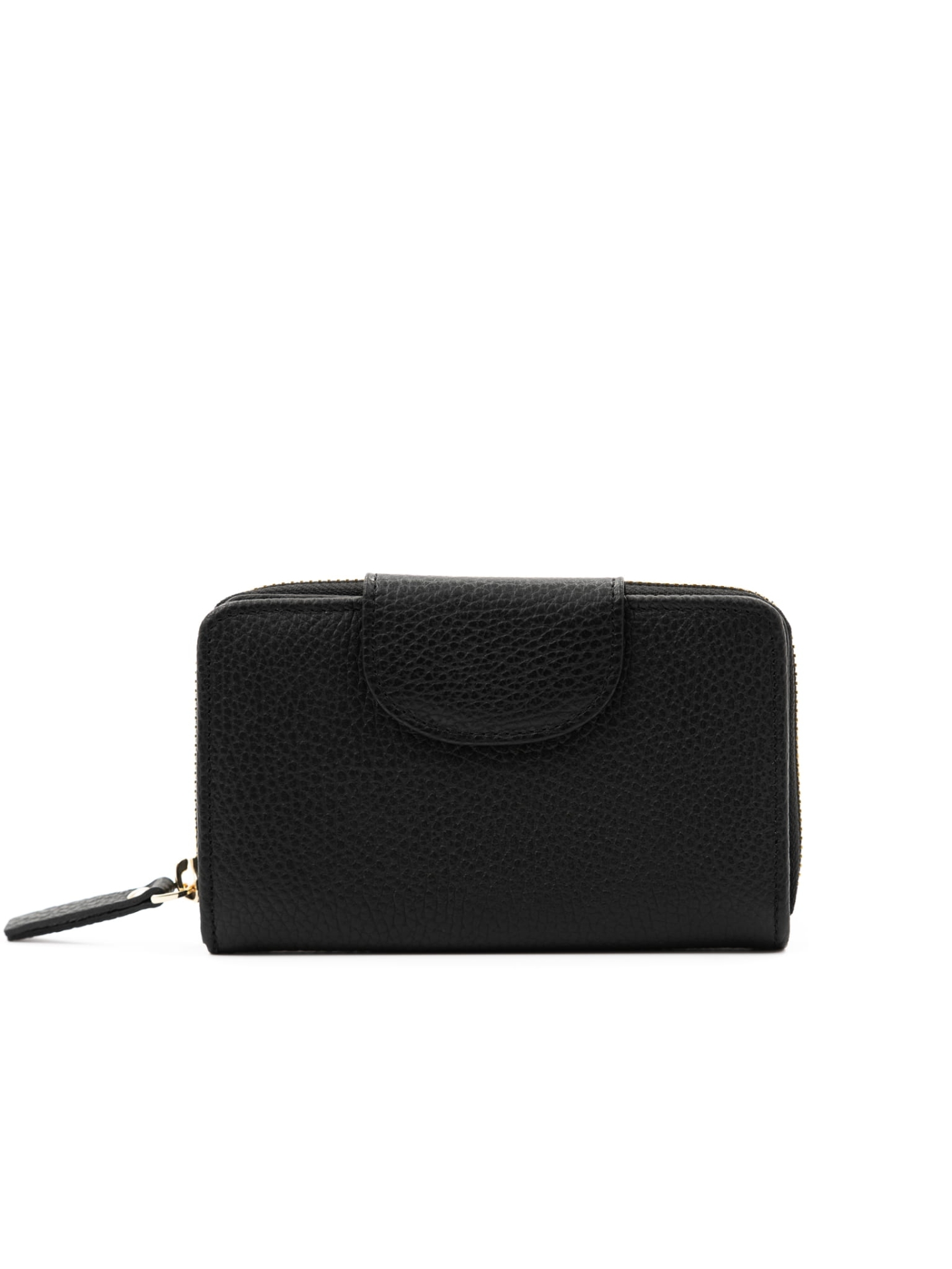 KATIE czarny skórzany portfel damski groszek