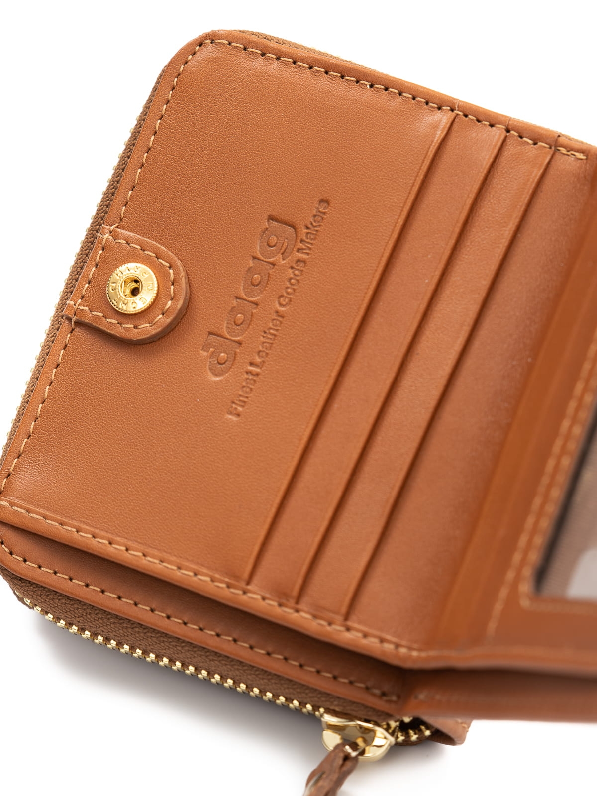 DIANA koniak portfel damski skórzany groszek