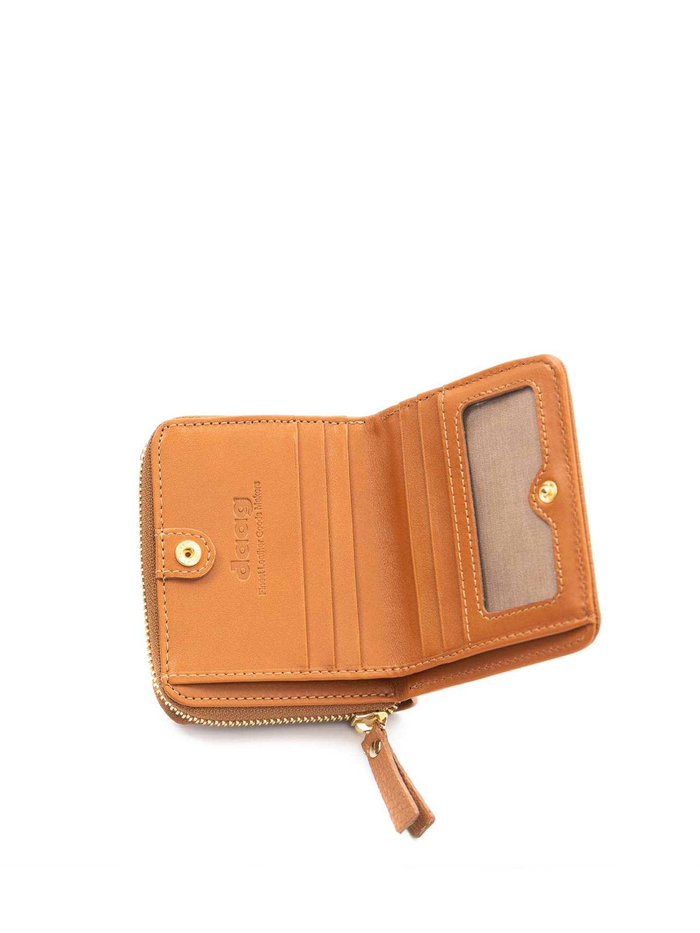DIANA koniak portfel damski skórzany groszek