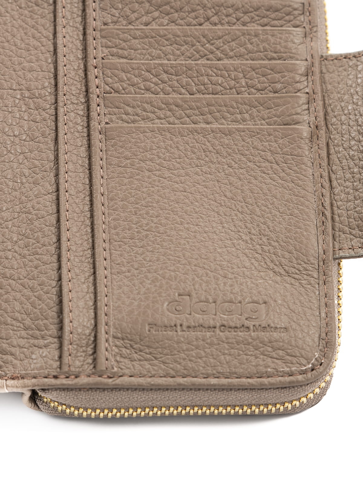 KATIE taupe skórzany portfel damski groszek