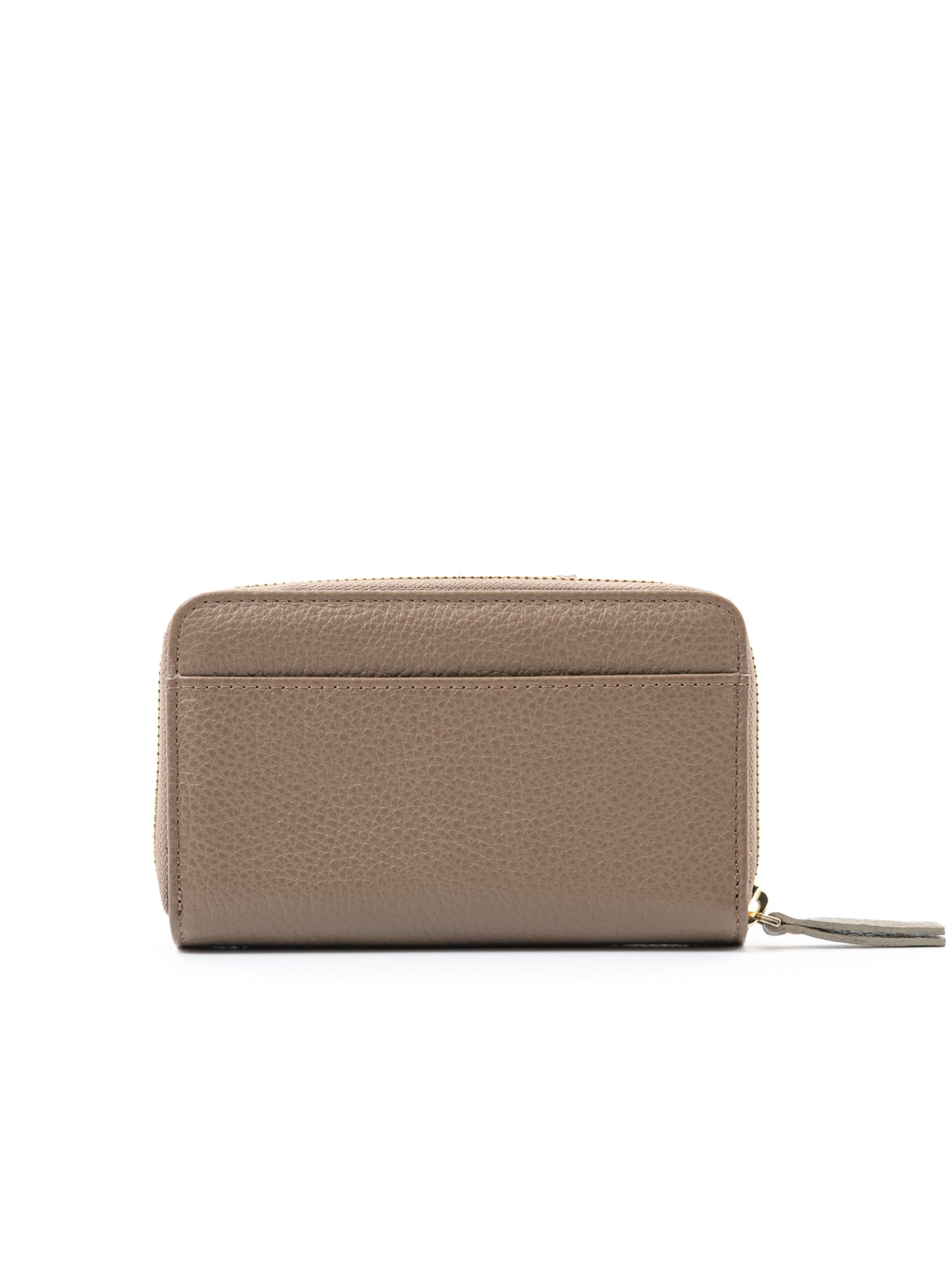 KATIE taupe skórzany portfel damski groszek