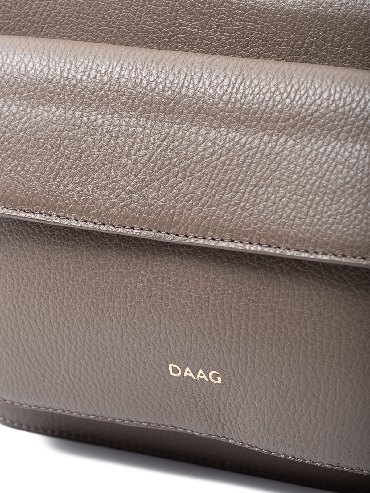 MARLOTTE taupe duża skórzana torebka damska listonoszka torba na ramię groszek