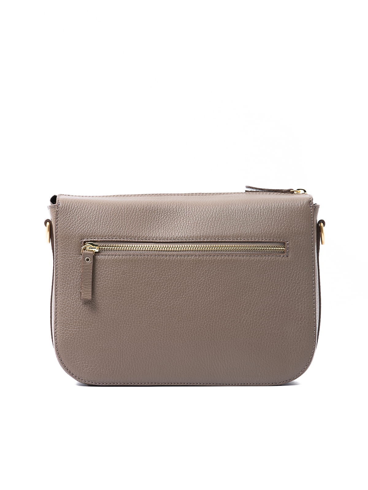 MARLOTTE taupe duża skórzana torebka damska listonoszka torba na ramię groszek