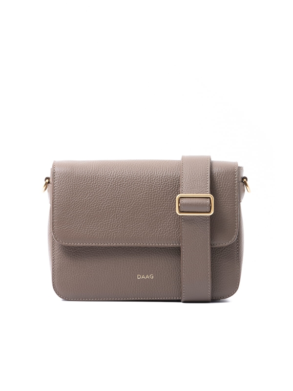 MARIA taupe skórzana torebka damska listonoszka torba na ramię