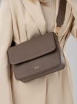 MARIA taupe skórzana torebka damska listonoszka torba na ramię
