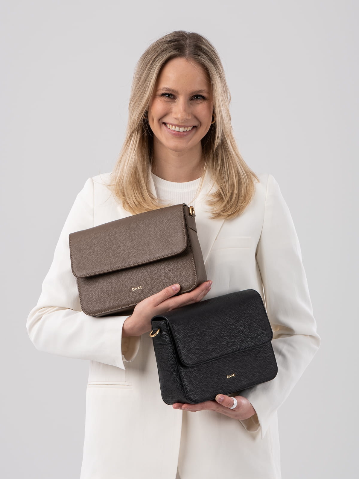 MARIA taupe skórzana torebka damska listonoszka torba na ramię