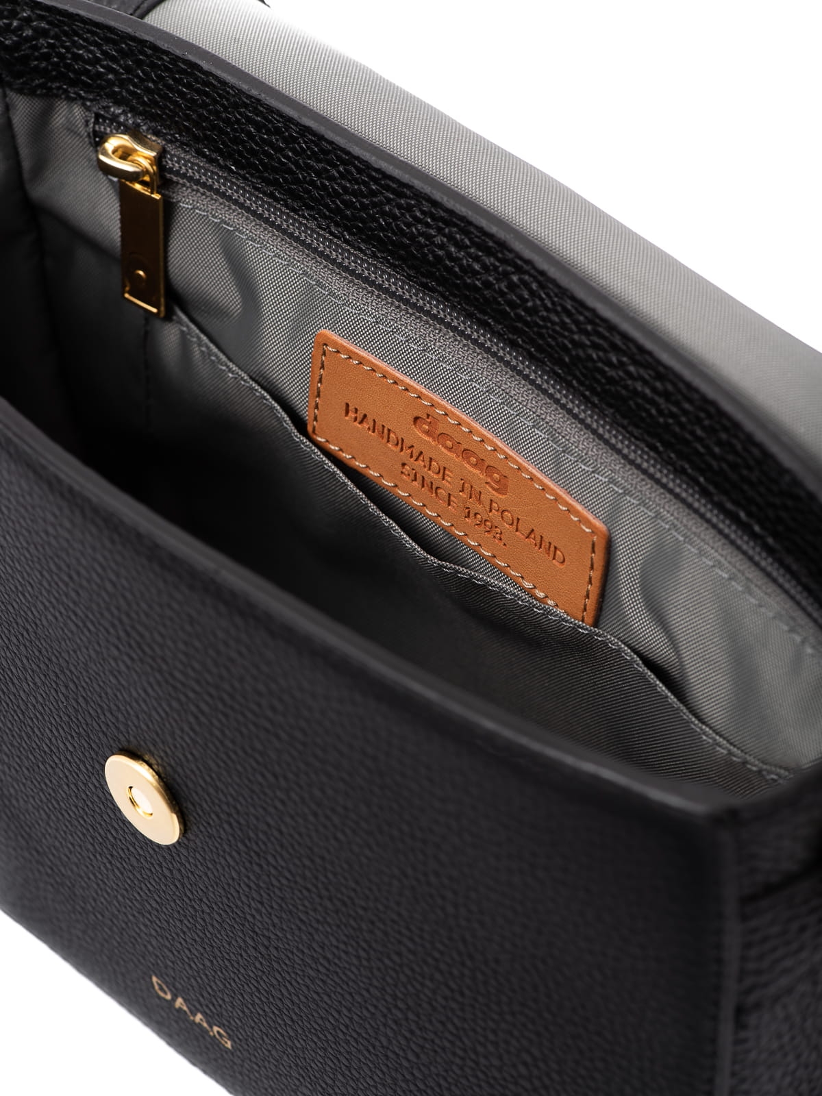 MARIA czarna skórzana torebka damska listonoszka torba na ramię