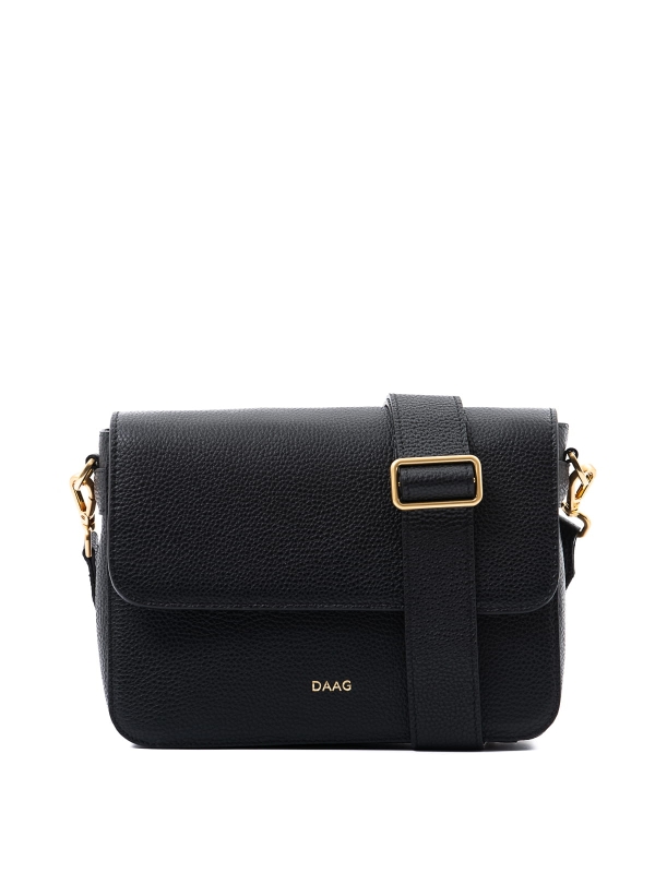 MARIA czarna skórzana torebka damska listonoszka torba na ramię