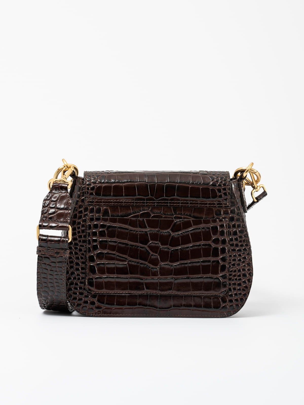 OLIVIA duża brązowa skórzana torebka damska listonoszka torba na ramię