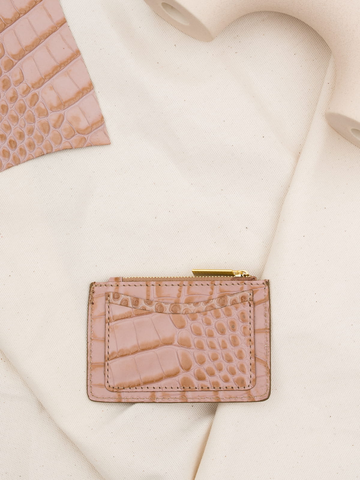 ARIA beżowe etui daag zero waste skórzane etui croco