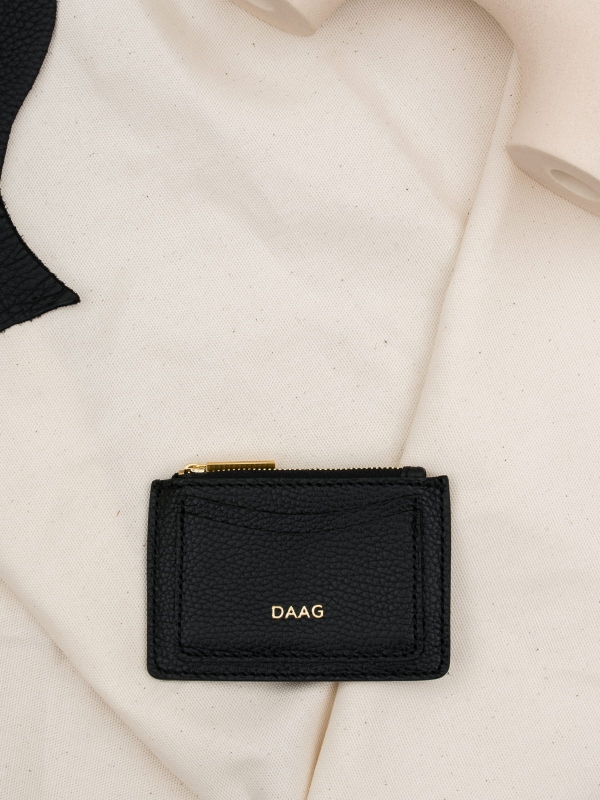 ARIA czarne etui daag zero waste skórzane etui groszek