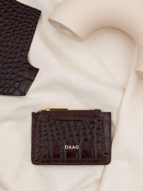 ARIA brązowe etui daag zero waste skórzane etui croco