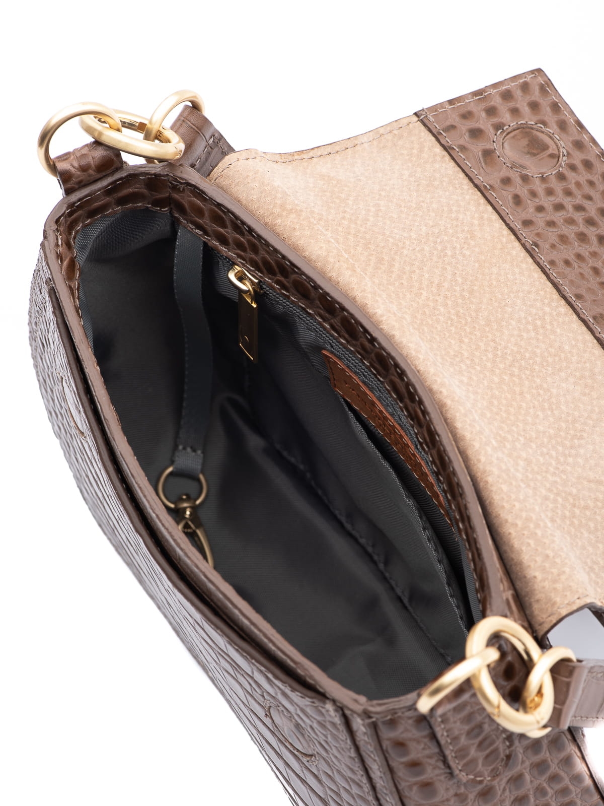 OLIVIA duża beżowa skórzana torebka damska listonoszka torba na ramię