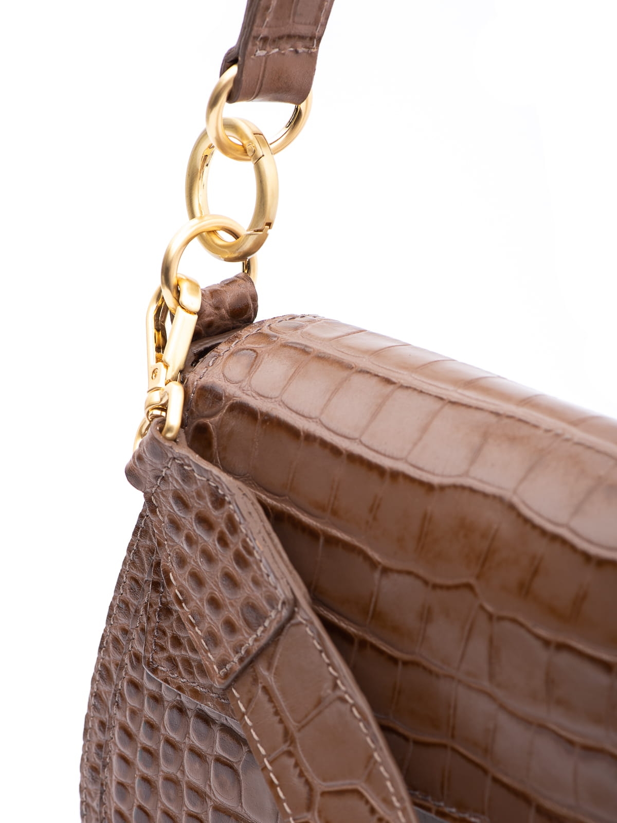 OLIVIA duża beżowa skórzana torebka damska listonoszka torba na ramię