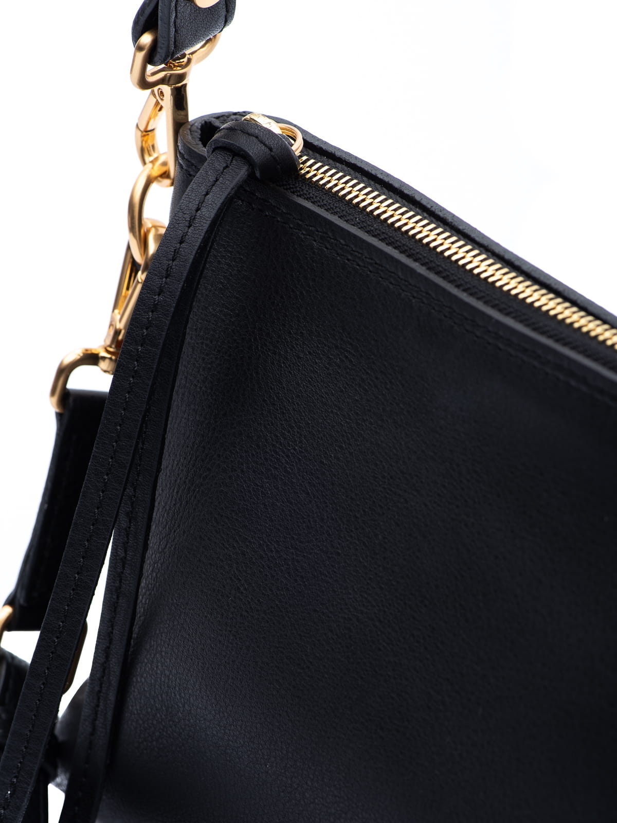 CLAUDIA czarna skórzana torebka damska duża listonoszka