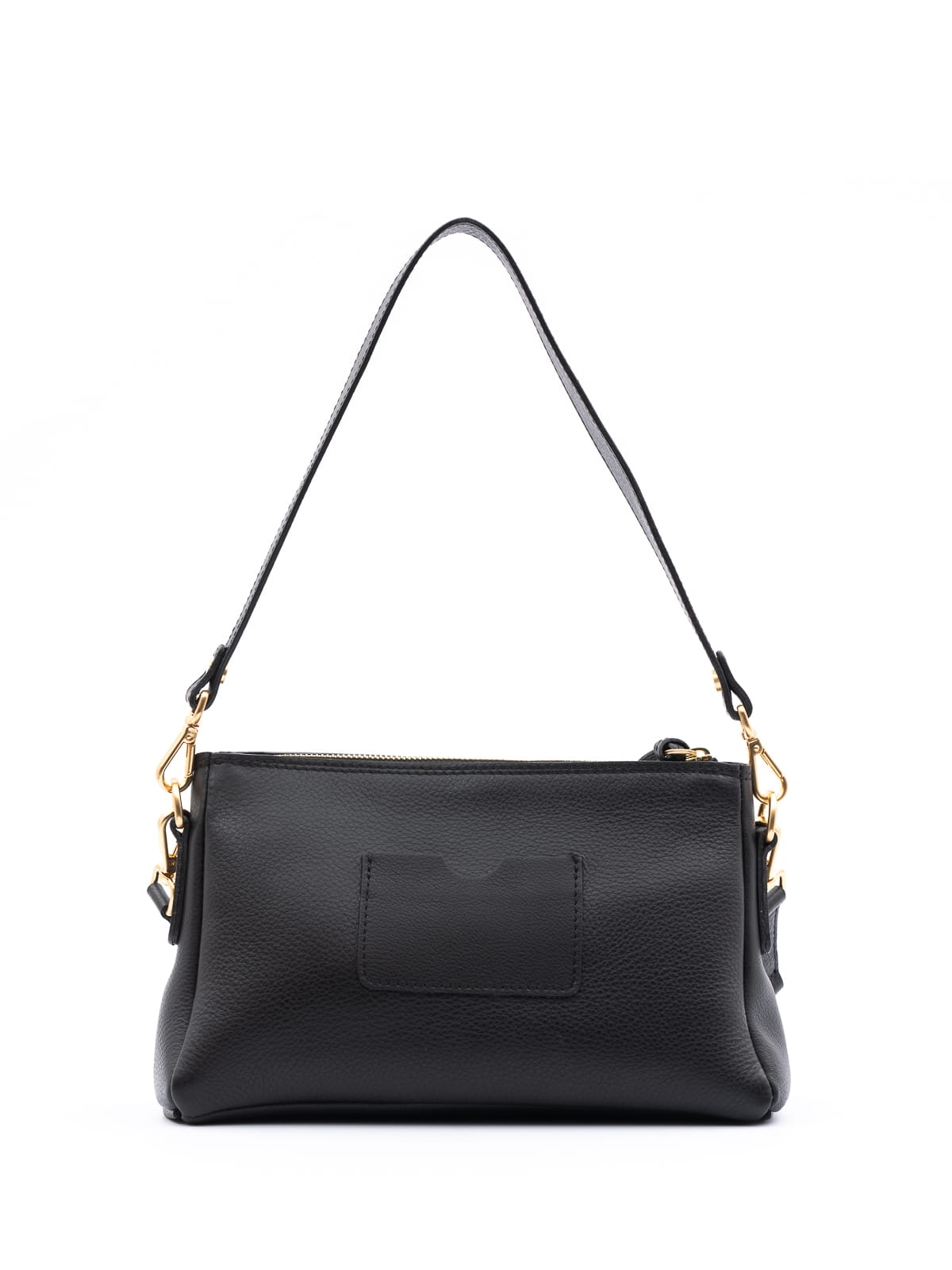 CLAUDIA czarna skórzana torebka damska duża listonoszka