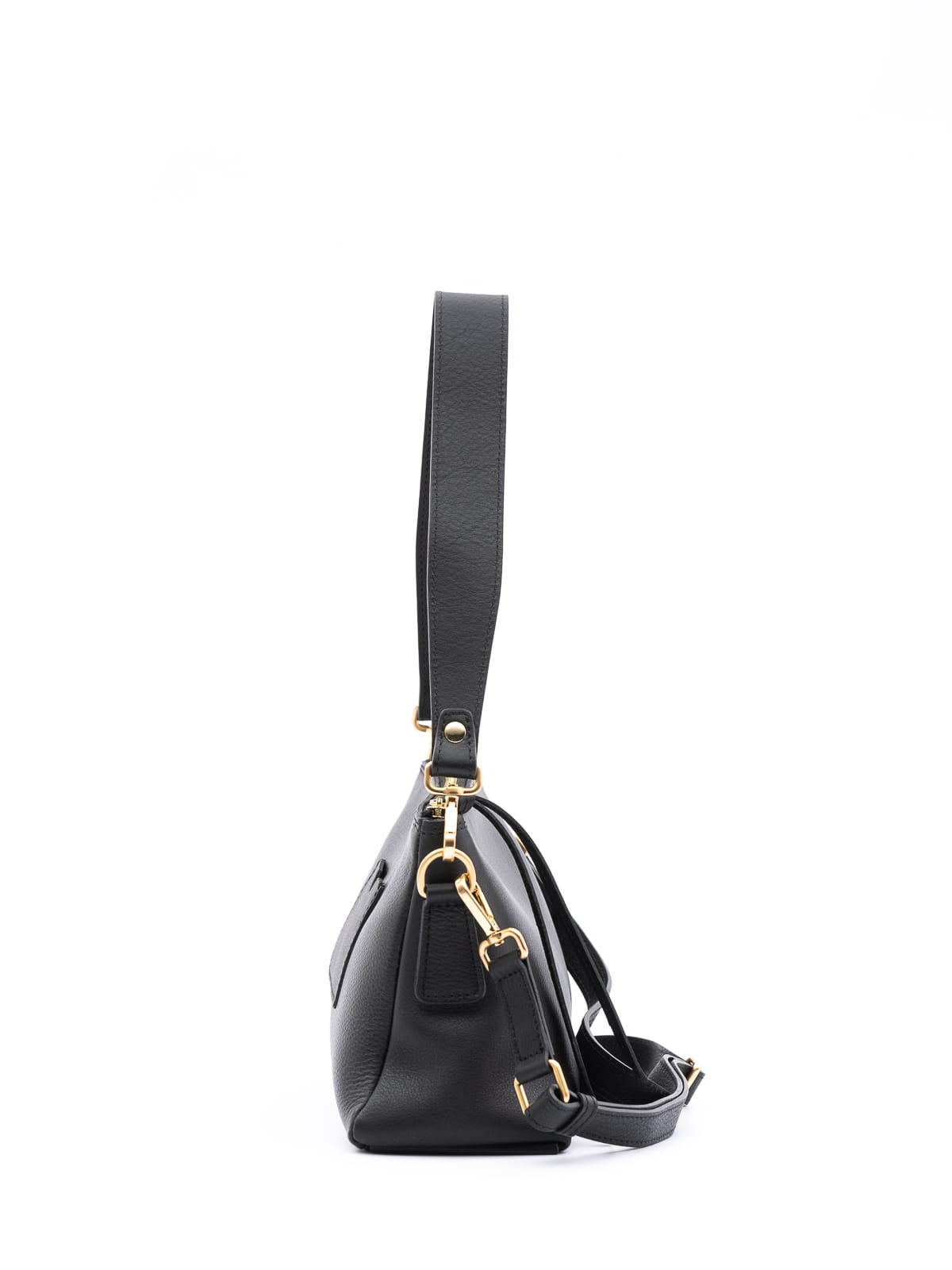 CLAUDIA czarna skórzana torebka damska duża listonoszka