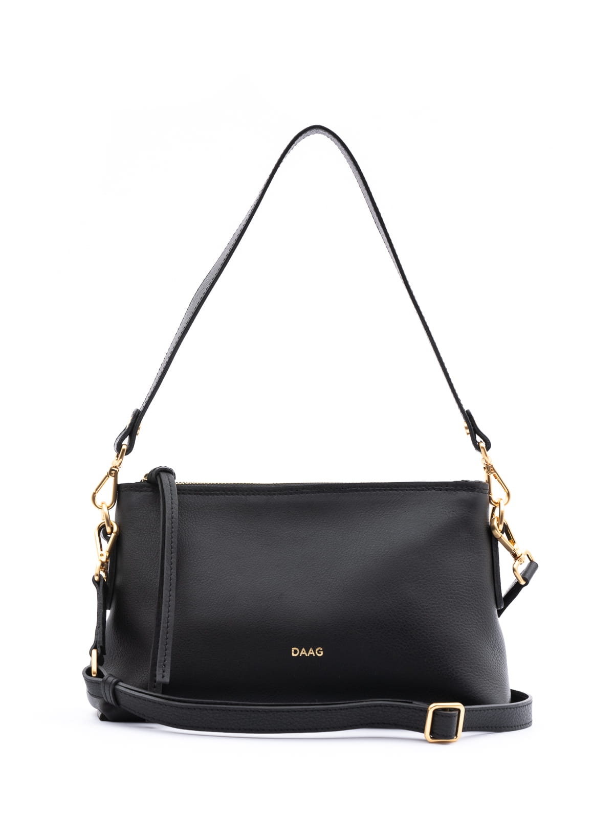 CLAUDIA czarna skórzana torebka damska duża listonoszka