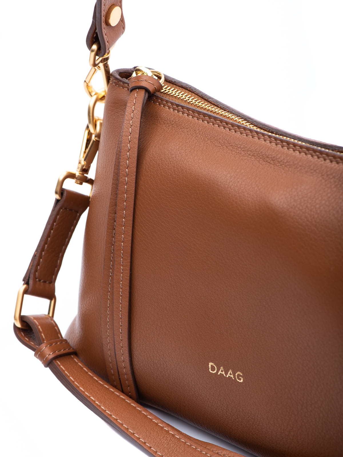 CLAUDIA camel skórzana torebka damska duża listonoszka