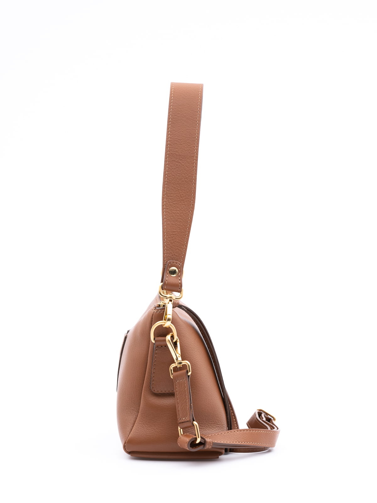 CLAUDIA camel skórzana torebka damska duża listonoszka