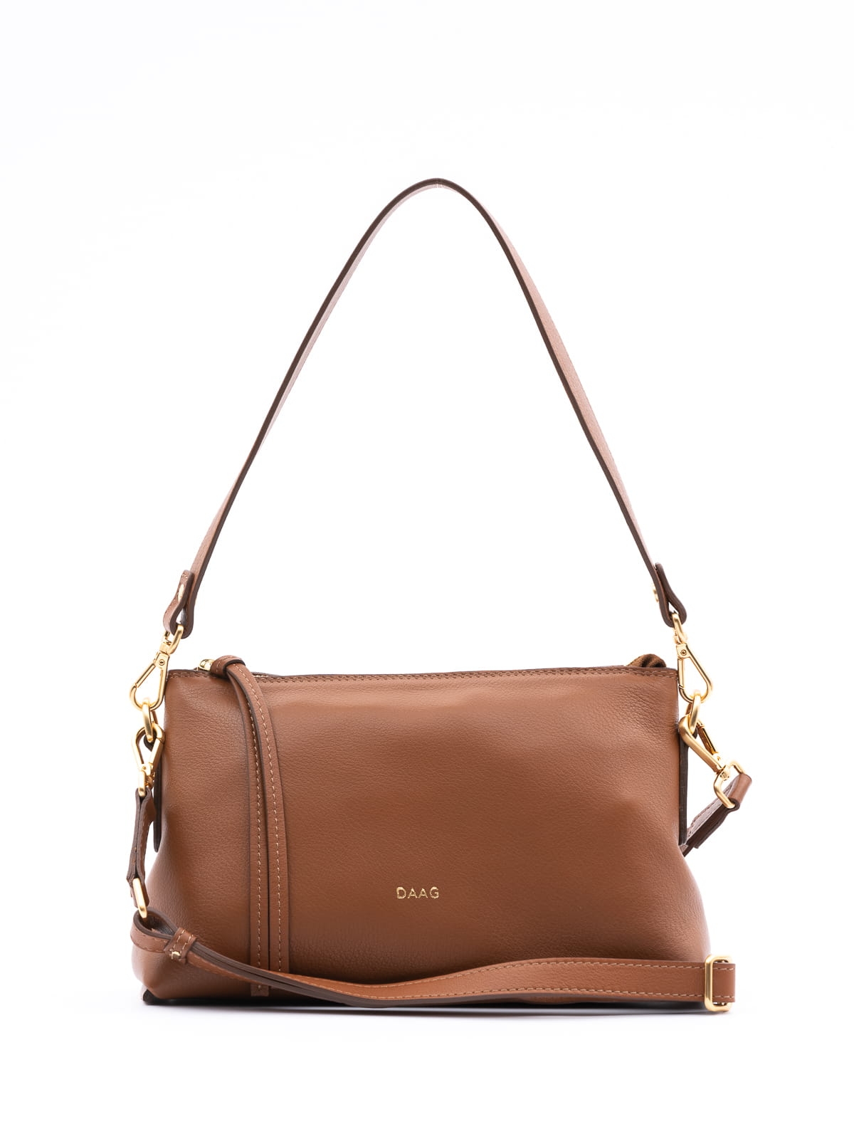 CLAUDIA camel skórzana torebka damska duża listonoszka