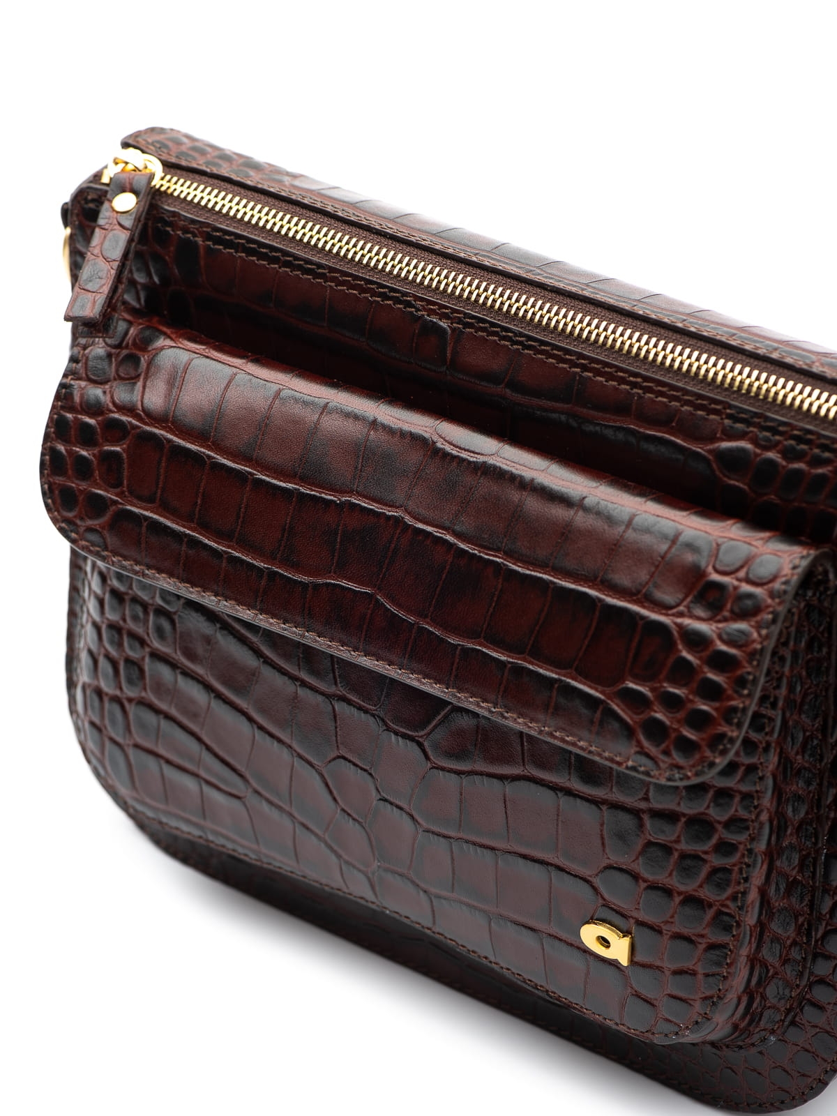 MARLOTTE brązowa skórzana duża torebka damska listonoszka torba na ramię