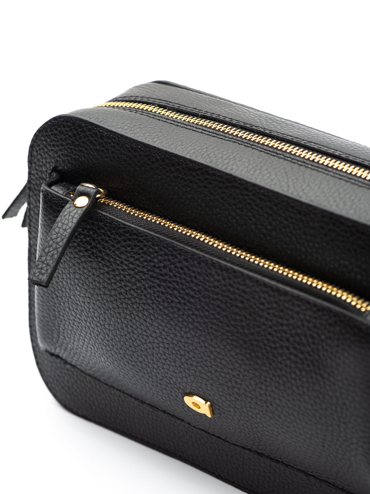 SALLY 1 czarna groszek skórzana torebka damska listonoszka