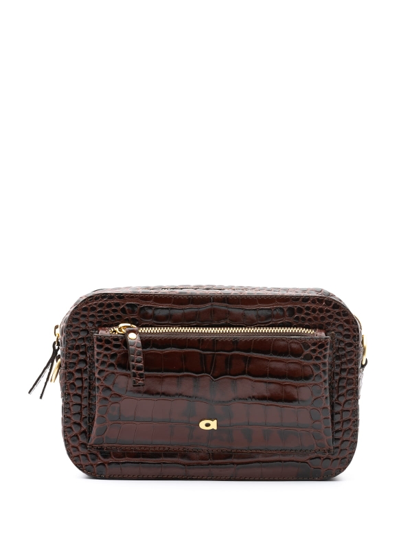 SALLY 1 brązowa skórzana torebka damska listonoszka