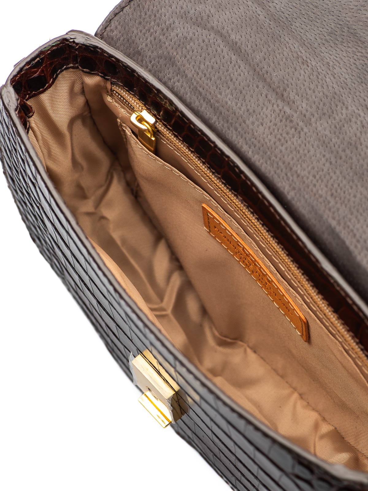 ROSALIE brązowa skórzana torebka damska półksiężyc