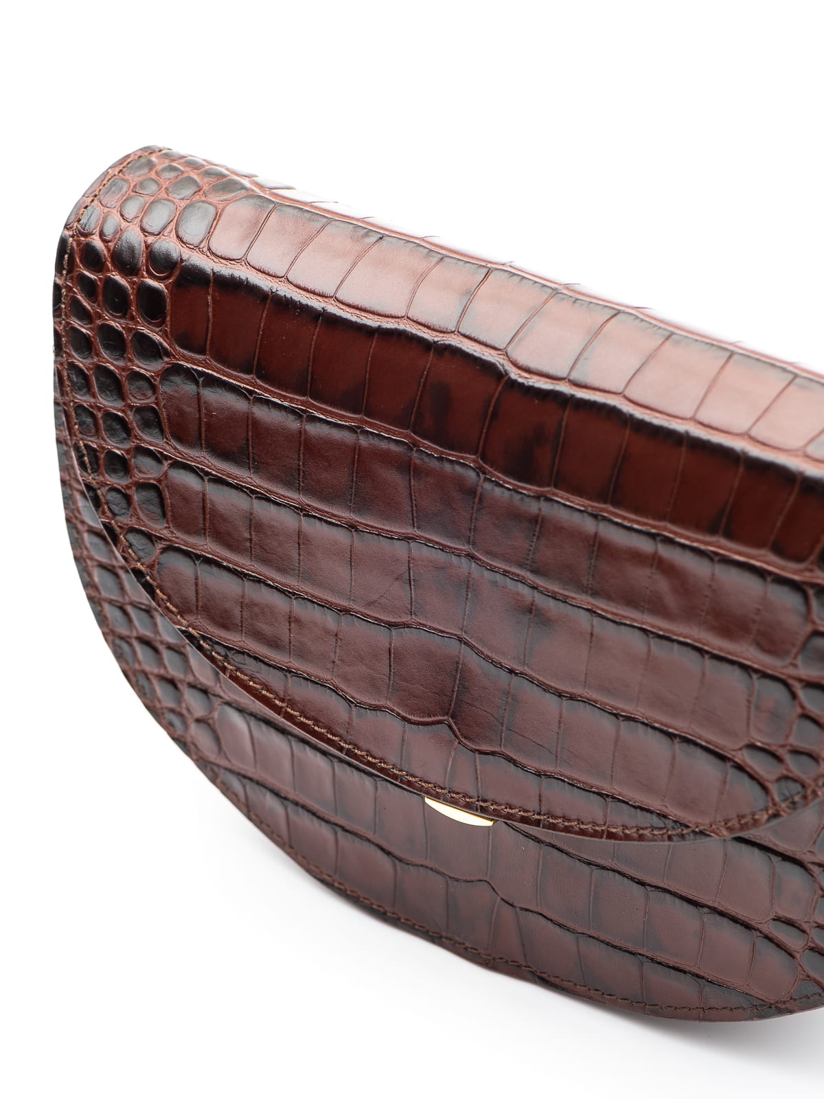 ROSALIE brązowa skórzana torebka damska półksiężyc