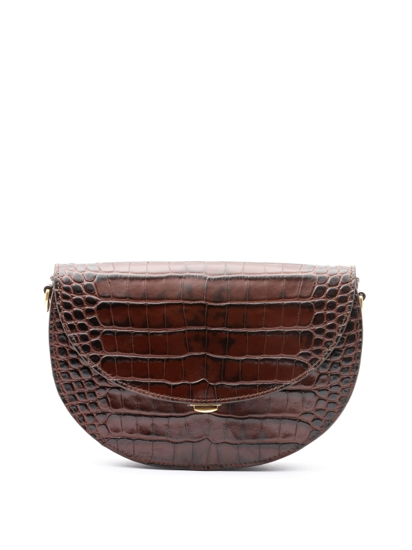 ROSALIE brązowa skórzana torebka damska półksiężyc