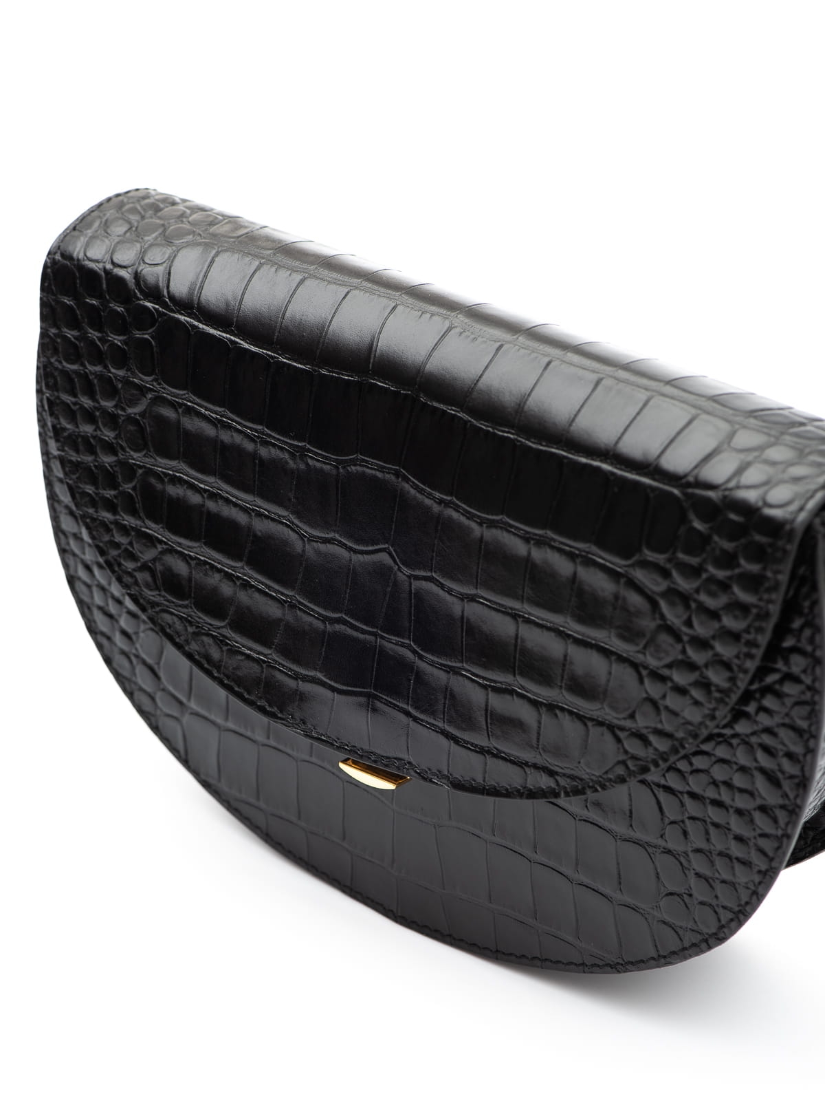 ROSALIE czarna skórzana torebka damska półksiężyc