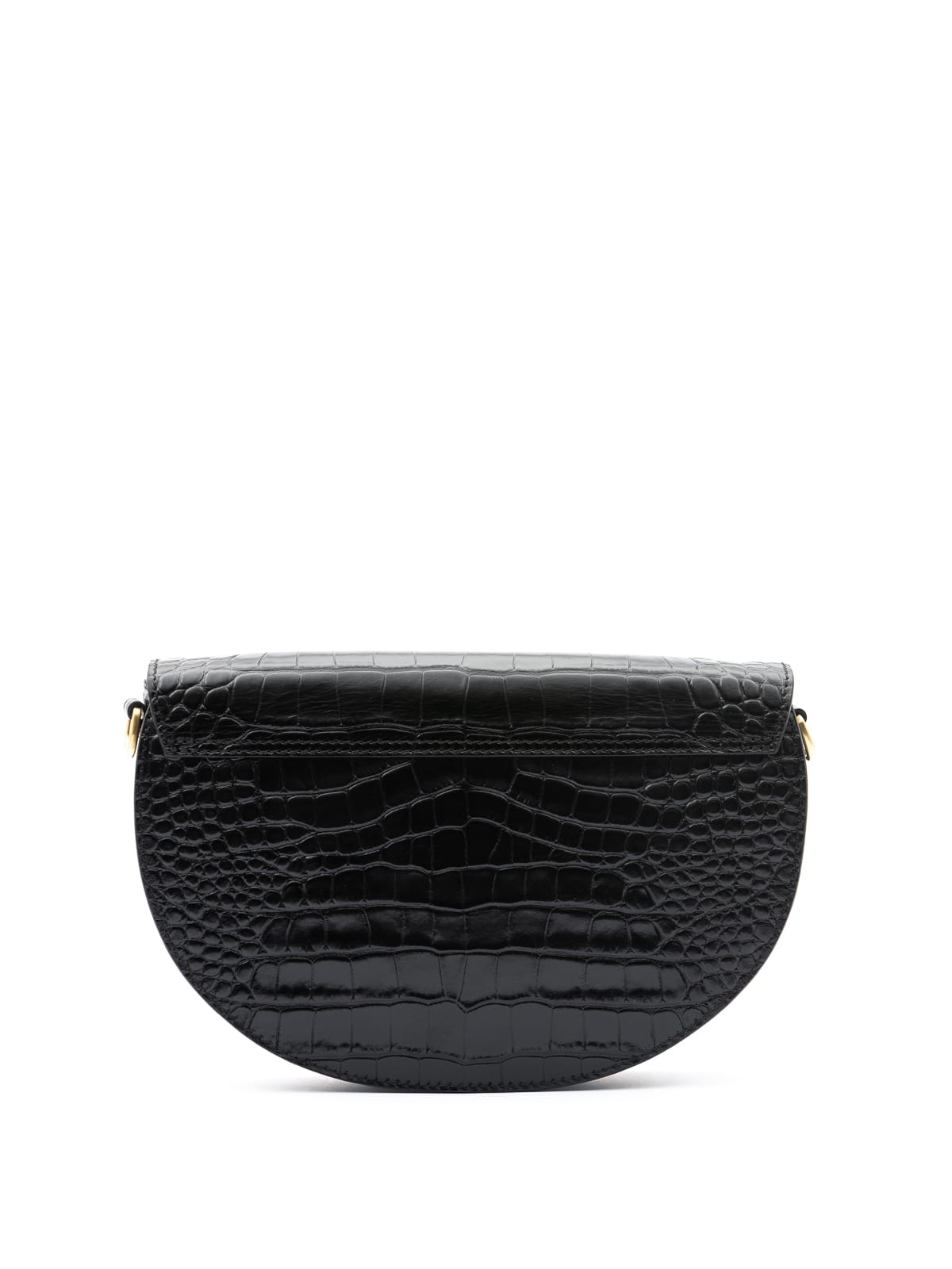 ROSALIE czarna skórzana torebka damska półksiężyc