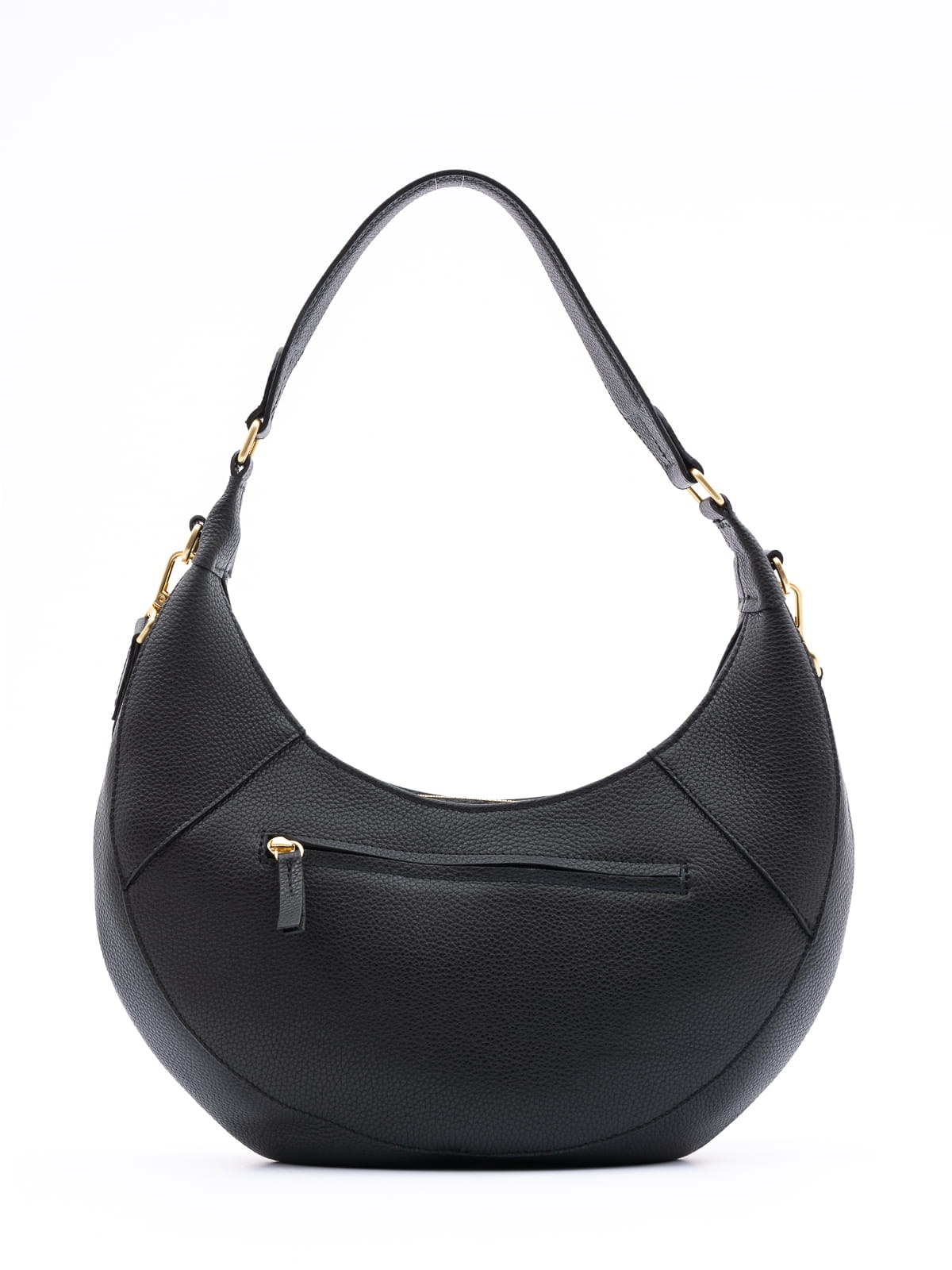 ARUNA czarna skórzana torebka damska listonoszka torba na ramię