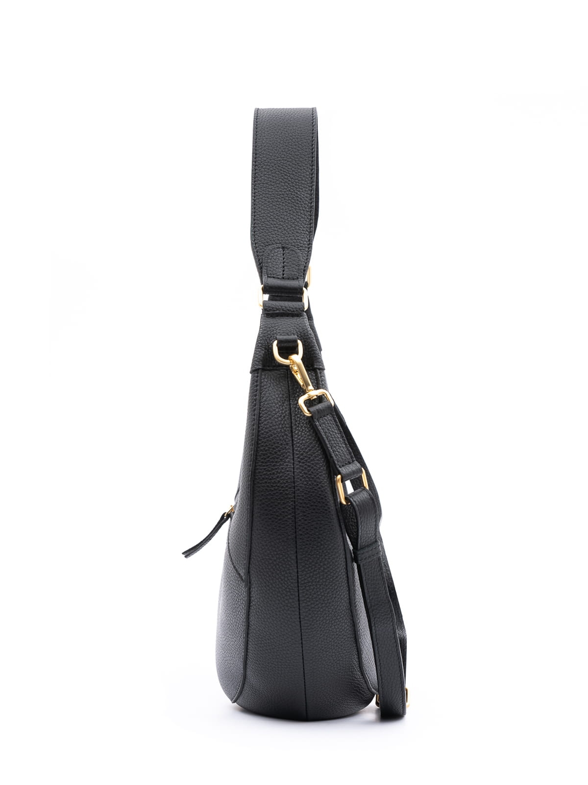 ARUNA czarna skórzana torebka damska listonoszka torba na ramię