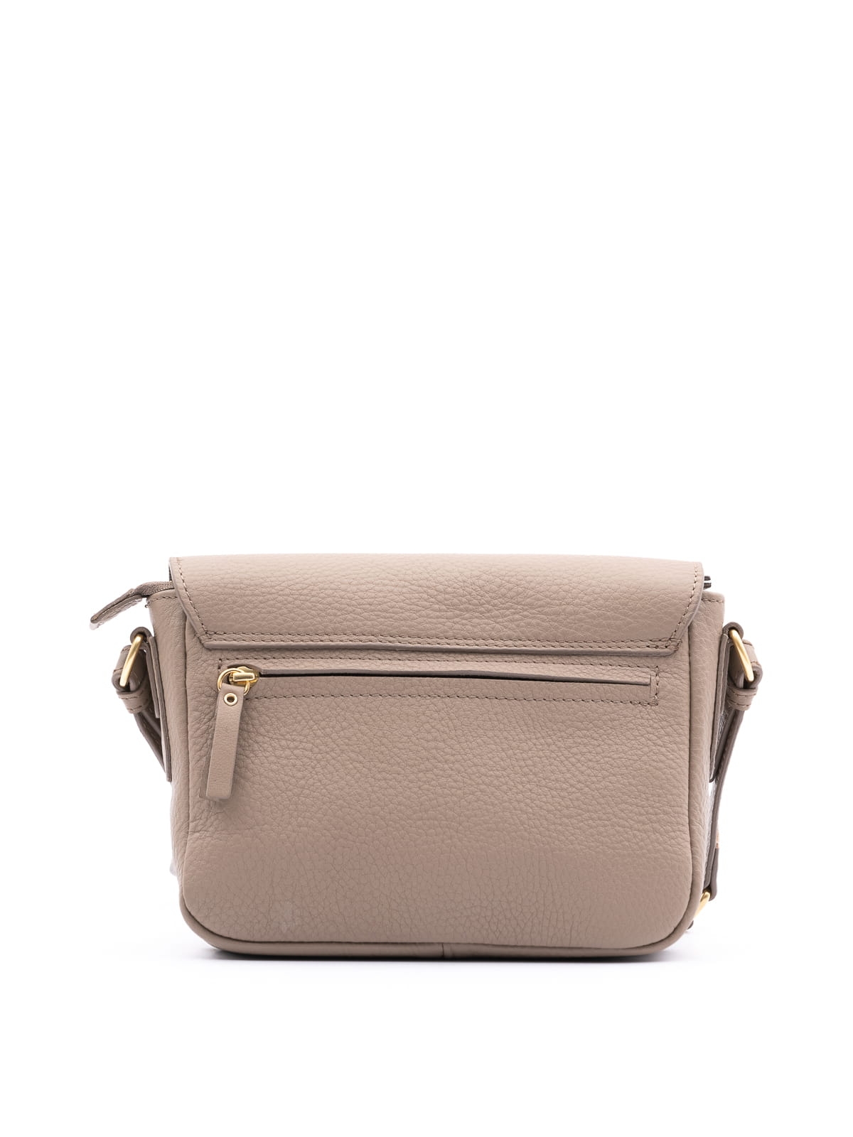 Mini Emmanuela taupe skórzana torebka damska listonoszka torba na ramię