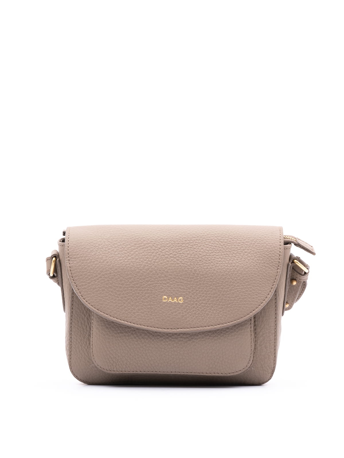 Mini Emmanuela taupe skórzana torebka damska listonoszka torba na ramię