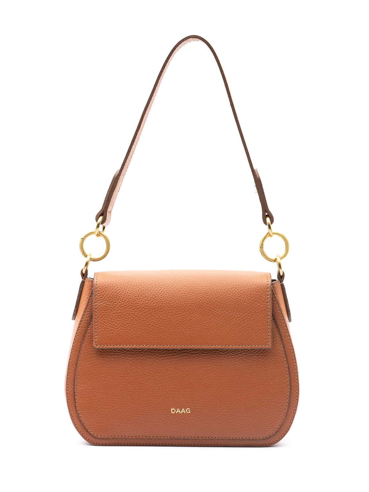 OLIVIA koniak groszek duża skórzana torebka damska listonoszka torba na ramię