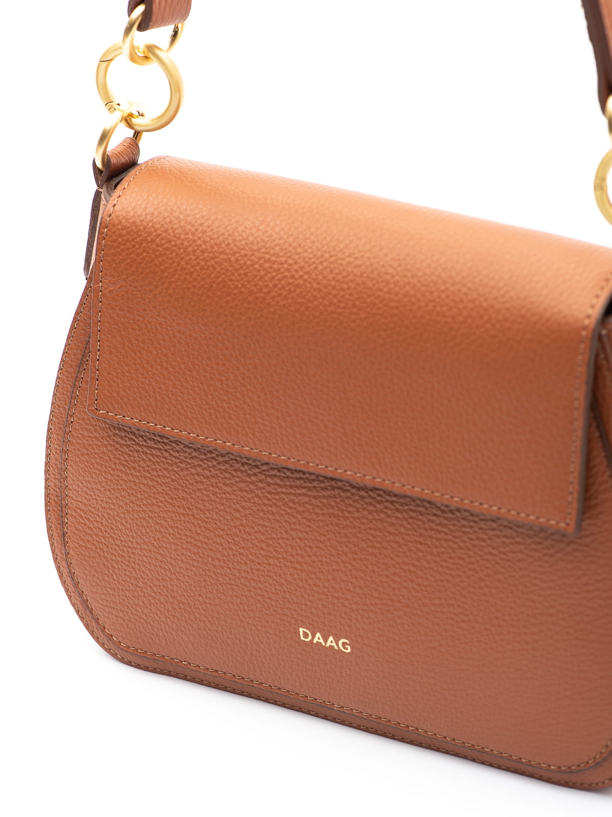 OLIVIA koniak groszek duża skórzana torebka damska listonoszka torba na ramię